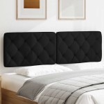 vidaXL Pernă pentru tăblie de pat, negru, 160 cm, material textil vidaXL Pernă pentru tăblie de pat, negru, 160 cm, material textil