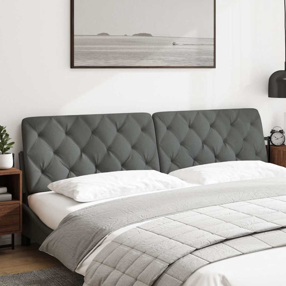 vidaXL Pernă pentru tăblie de pat, gri închis, 200 cm, material textil