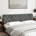 vidaXL Pernă pentru tăblie de pat, gri închis, 200 cm, material textil