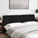vidaXL Pernă pentru tăblie de pat, negru, 200 cm, material textil