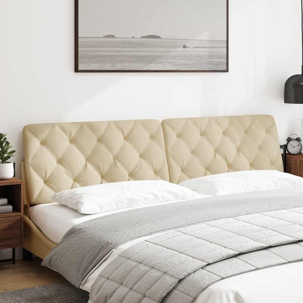 vidaXL Pernă pentru tăblie de pat, crem, 200 cm, material textil
