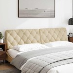 vidaXL Pernă pentru tăblie de pat, crem, 200 cm, material textil