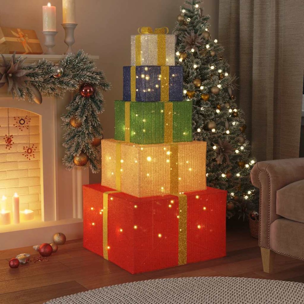 vidaXL Cutie cadou pentru decorațiuni de Crăciun 250 LED-uri alb cald