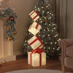 vidaXL Cutie cadou pentru decorațiuni de Crăciun 80 LED-uri alb cald vidaXL Cutie cadou pentru decorațiuni de Crăciun 80 LED-uri alb cald