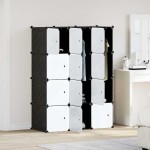 vidaXL Organizator cuburi depozitare cu 12 cuburi și tije de agățat PP vidaXL Organizator cuburi depozitare cu 12 cuburi și tije de agățat PP