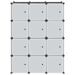 vidaXL Organizator cuburi depozitare cu 12 cuburi și tije de agățat PP vidaXL Organizator cuburi depozitare cu 12 cuburi și tije de agățat PP