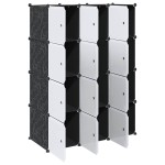 vidaXL Organizator cuburi depozitare cu 12 cuburi și tije de agățat PP vidaXL Organizator cuburi depozitare cu 12 cuburi și tije de agățat PP