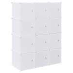 vidaXL Organizator cuburi depozitare cu 12 cuburi și tije de agățat PP vidaXL Organizator cuburi depozitare cu 12 cuburi și tije de agățat PP
