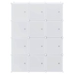 vidaXL Organizator cuburi depozitare cu 12 cuburi și tije de agățat PP vidaXL Organizator cuburi depozitare cu 12 cuburi și tije de agățat PP