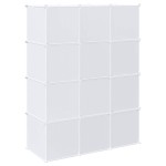 vidaXL Organizator cuburi depozitare cu 12 cuburi și tije de agățat PP vidaXL Organizator cuburi depozitare cu 12 cuburi și tije de agățat PP