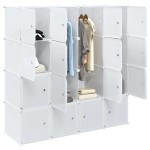 vidaXL Organizator cuburi depozitare cu 16 cuburi și tije de agățat PP vidaXL Organizator cuburi depozitare cu 16 cuburi și tije de agățat PP