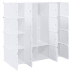 vidaXL Organizator cuburi depozitare cu 16 cuburi și tije de agățat PP vidaXL Organizator cuburi depozitare cu 16 cuburi și tije de agățat PP