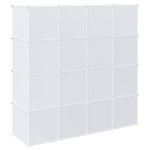 vidaXL Organizator cuburi depozitare cu 16 cuburi și tije de agățat PP vidaXL Organizator cuburi depozitare cu 16 cuburi și tije de agățat PP