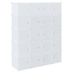 vidaXL Organizator cuburi depozitare cu 20 cuburi și tije de agățat PP vidaXL Organizator cuburi depozitare cu 20 cuburi și tije de agățat PP