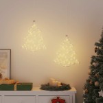 vidaXL Lumini de Crăciun Siluetă Pom Crăciun 2 buc 50 LED-uri Alb Cald