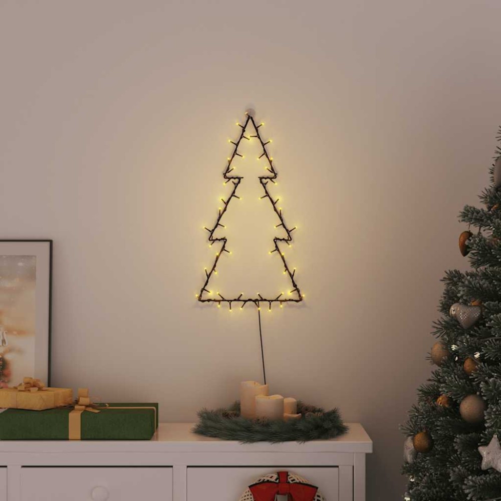 vidaXL Lumini de Crăciun Siluetă Pom Crăciun 80 LED-uri Alb Cald