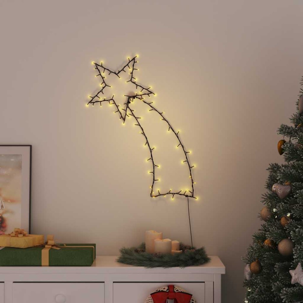 vidaXL Lumini Crăciun Siluetă stea căzătoare 115 LED-uri alb cald