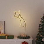 vidaXL Lumini Crăciun Siluetă stea căzătoare 80 LED-uri alb cald vidaXL Lumini Crăciun Siluetă stea căzătoare 80 LED-uri alb cald