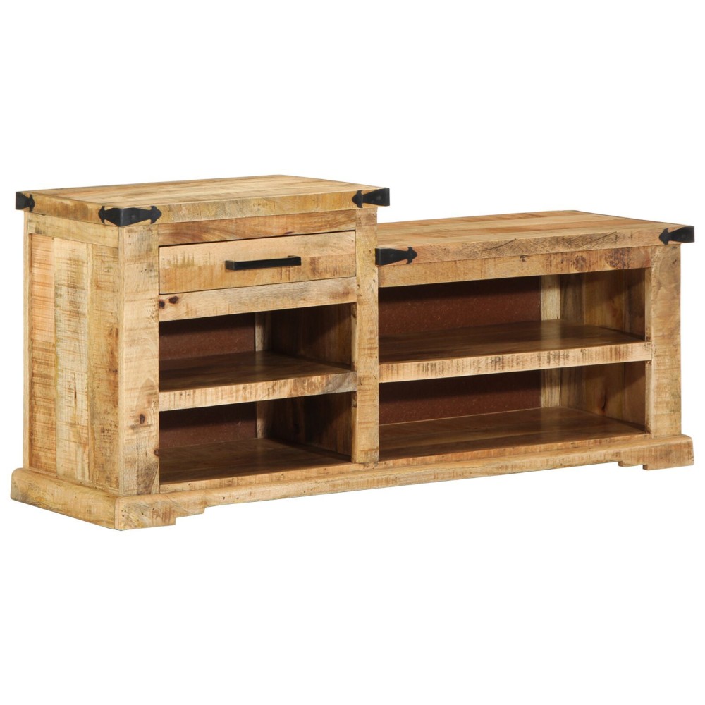 vidaXL Bancă pentru încălțăminte 110x35x50 cm Lemn masiv de mango rugos