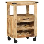 vidaXL Troler de Bucătărie 55x40x80 cm Lemn Rustic Masiv de Mango vidaXL Troler de Bucătărie 55x40x80 cm Lemn Rustic Masiv de Mango