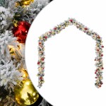vidaXL Ghirlandă de Crăciun cu globuri și lumini LED, verde, 10 m, PVC vidaXL Ghirlandă de Crăciun cu globuri și lumini LED, verde, 10 m, PVC