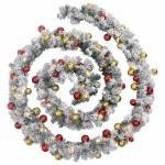 vidaXL Ghirlandă de Crăciun cu globuri și lumini LED, verde, 10 m, PVC vidaXL Ghirlandă de Crăciun cu globuri și lumini LED, verde, 10 m, PVC