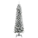 vidaXL Brad de Crăciun artificial slim cu zăpadă pufoasă 120 cm PVC&PE vidaXL Brad de Crăciun artificial slim cu zăpadă pufoasă 120 cm PVC&PE