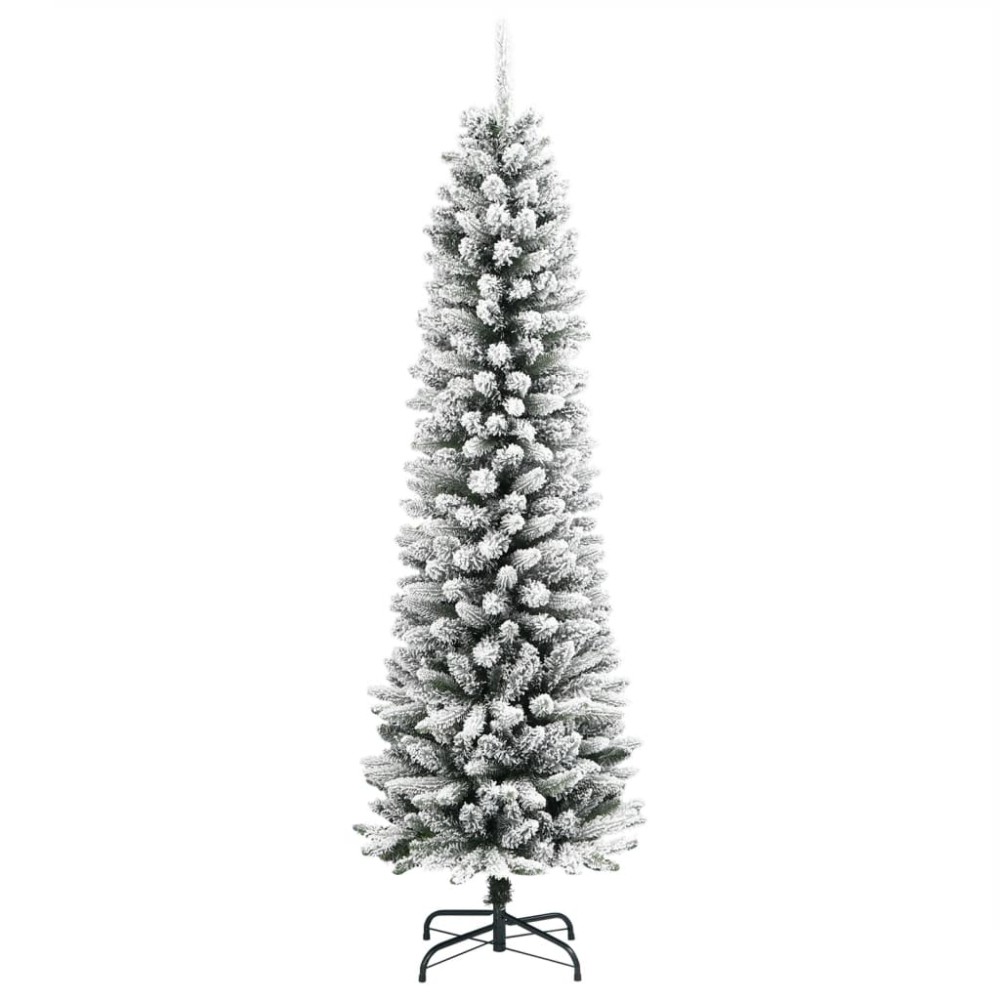 vidaXL Brad de Crăciun artificial slim cu zăpadă pufoasă 180 cm PVC&PE