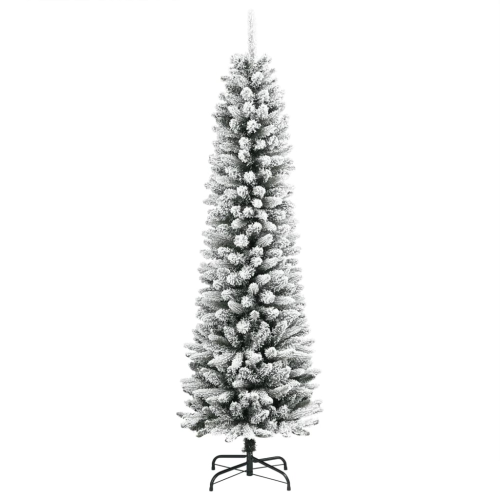 vidaXL Brad de Crăciun artificial slim cu zăpadă pufoasă 210 cm PVC&PE