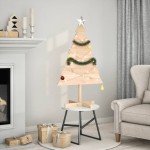 vidaXL Brad de Crăciun decorativ, 110 cm, lemn masiv vidaXL Brad de Crăciun decorativ, 110 cm, lemn masiv