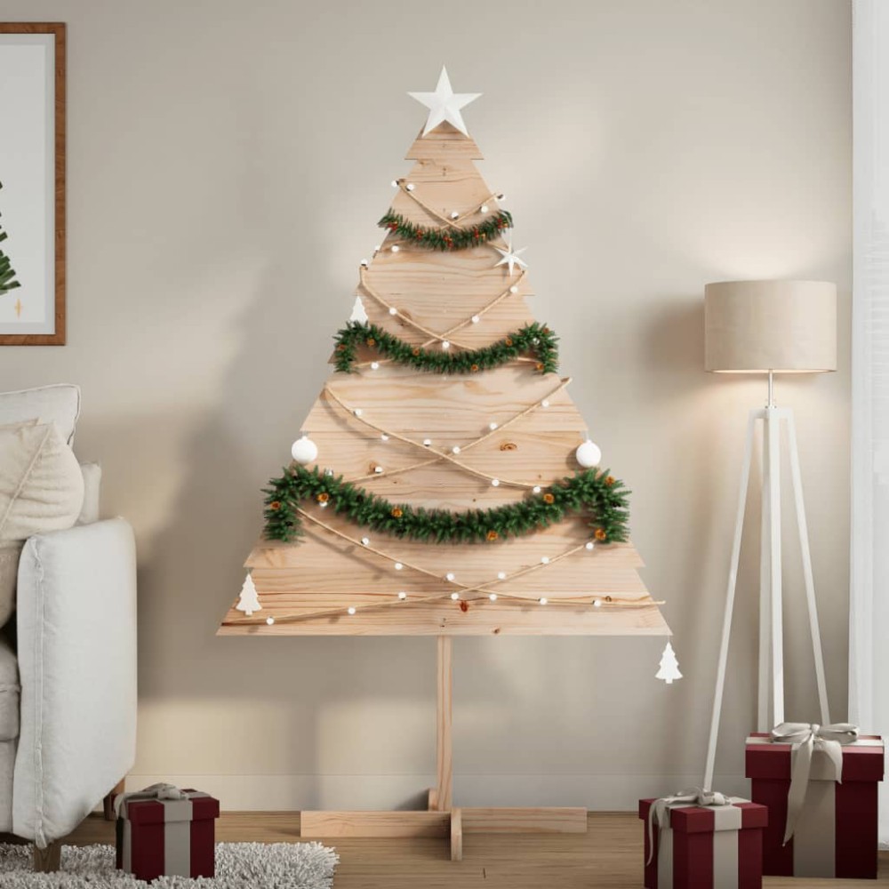 vidaXL Brad de Crăciun decorativ, 150 cm, lemn masiv