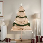 vidaXL Brad de Crăciun decorativ, 150 cm, lemn masiv vidaXL Brad de Crăciun decorativ, 150 cm, lemn masiv