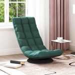 vidaXL Scaun pivotant cu podea verde închis 70x51x79 cm stofa