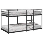 vidaXL Pat supraetajat fără saltea negru 100x190 cm oțel