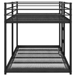 vidaXL Pat supraetajat fără saltea negru 100x190 cm oțel