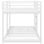 vidaXL Pat supraetajat fără saltea alb 75x190 cm oțel