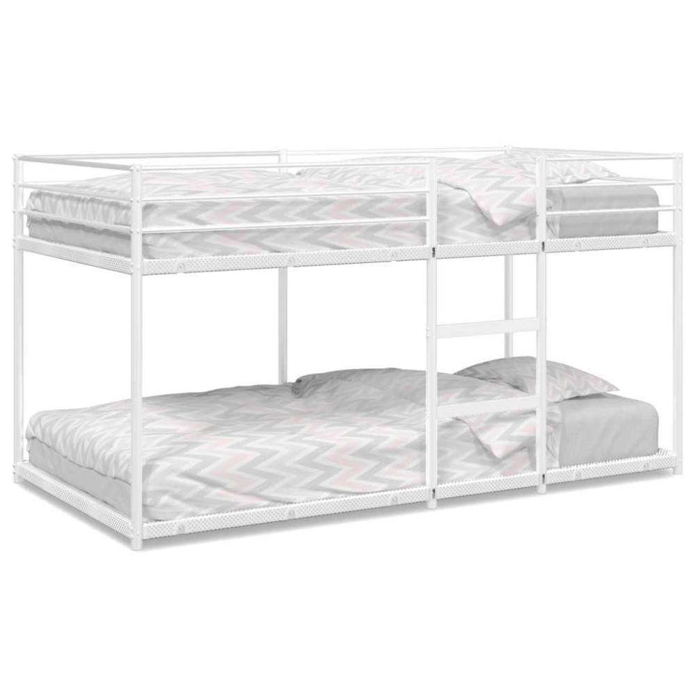 vidaXL Pat supraetajat fără saltea alb 80x200 cm oțel