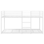 vidaXL Pat supraetajat fără saltea alb 80x200 cm oțel vidaXL Pat supraetajat fără saltea alb 80x200 cm oțel