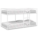 vidaXL Pat supraetajat fără saltea alb 90x190 cm oțel