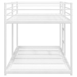 vidaXL Pat supraetajat fără saltea alb 90x190 cm oțel