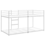 vidaXL Pat supraetajat fără saltea alb 90x190 cm oțel