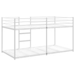 vidaXL Pat supraetajat fără saltea alb 100x200 cm oțel