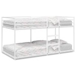 vidaXL Pat supraetajat fără saltea alb 107x203 cm oțel