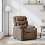 vidaXL Fotoliu rabatabil, maro, material textil
