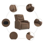 vidaXL Fotoliu rabatabil, maro, material textil