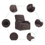 vidaXL Fotoliu rabatabil, maro închis, material textil