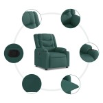 vidaXL Fotoliu rabatabil, verde închis, material textil vidaXL Fotoliu rabatabil, verde închis, material textil