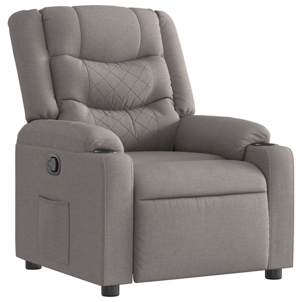 vidaXL Fotoliu rabatabil, gri taupe, material textil