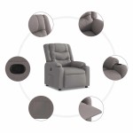 vidaXL Fotoliu rabatabil, gri taupe, material textil