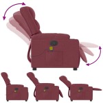 vidaXL Fotoliu de masaj rabatabil, roșu vin, material textil vidaXL Fotoliu de masaj rabatabil, roșu vin, material textil